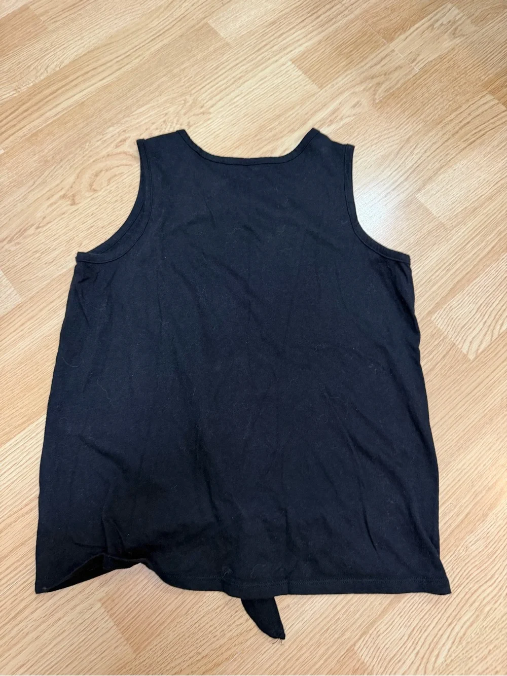Justice Girls XL 16/18 Black Rainbow Be Kind Always Glitter Tie Front Tank Top